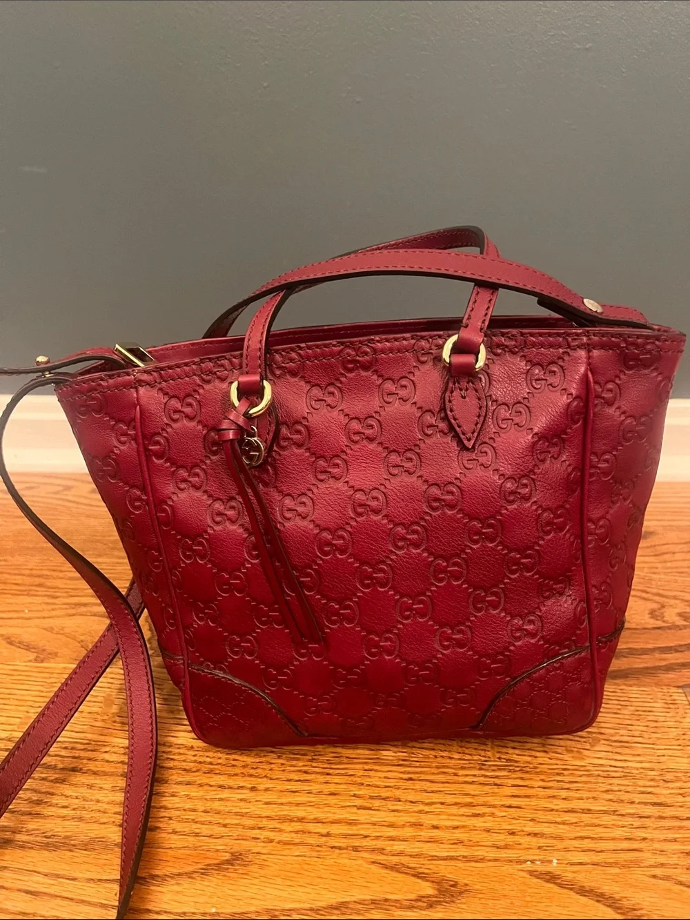 Gucci Small Bree Satchel Maroon Authentic
